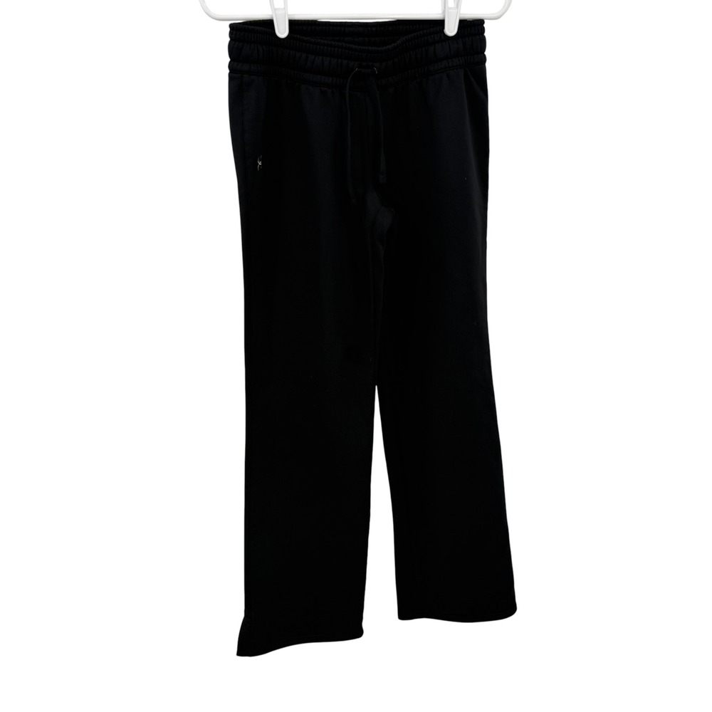 Under Armour Pant Women Medium Black Straight Leg Fleece Lined Activewear Winter